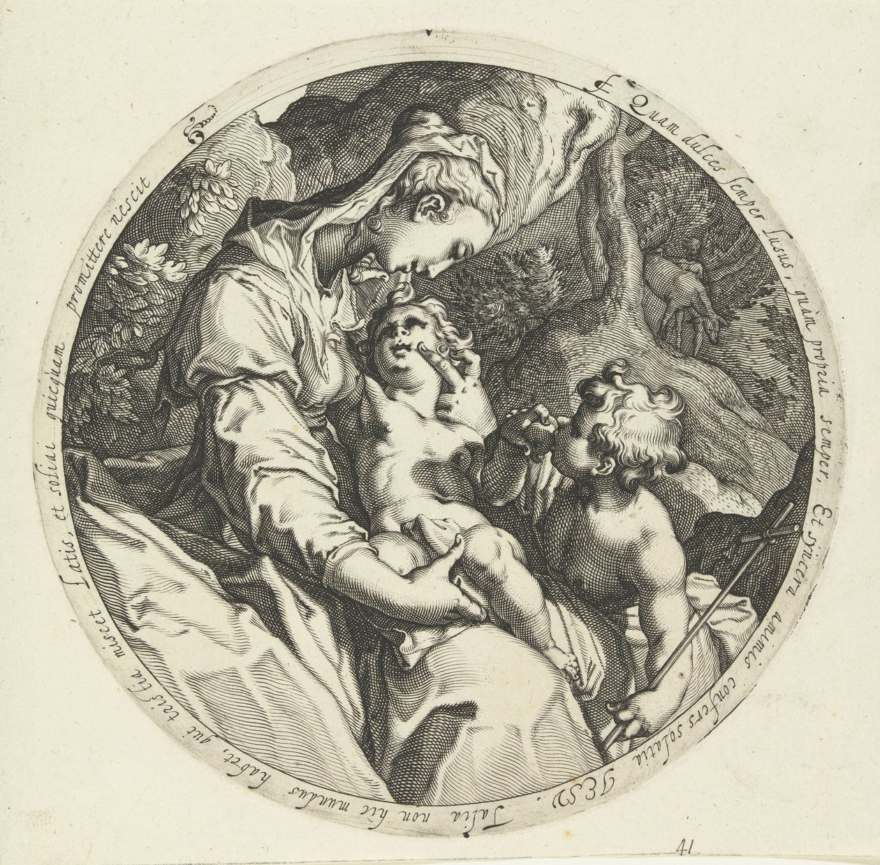 Maria med Kristusbarn og døperen Johannes av Jacob de Gheyn (II) (workshop of)