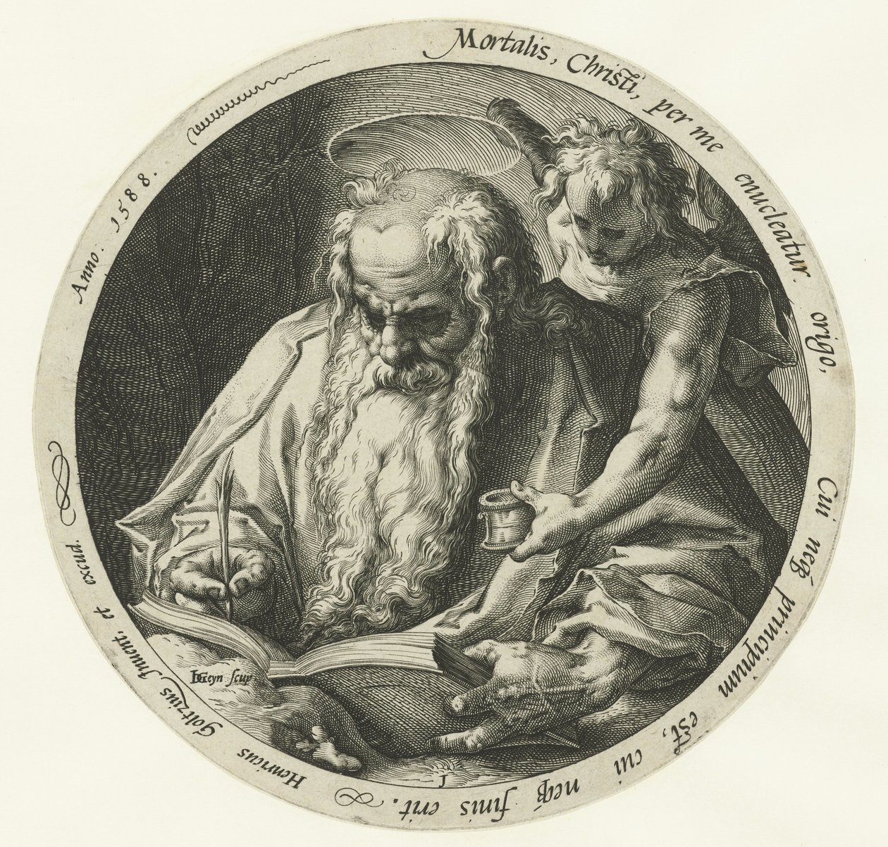 Evangelist Mattheus De fire evangelistene (serietittel) av Jacob de Gheyn (II)