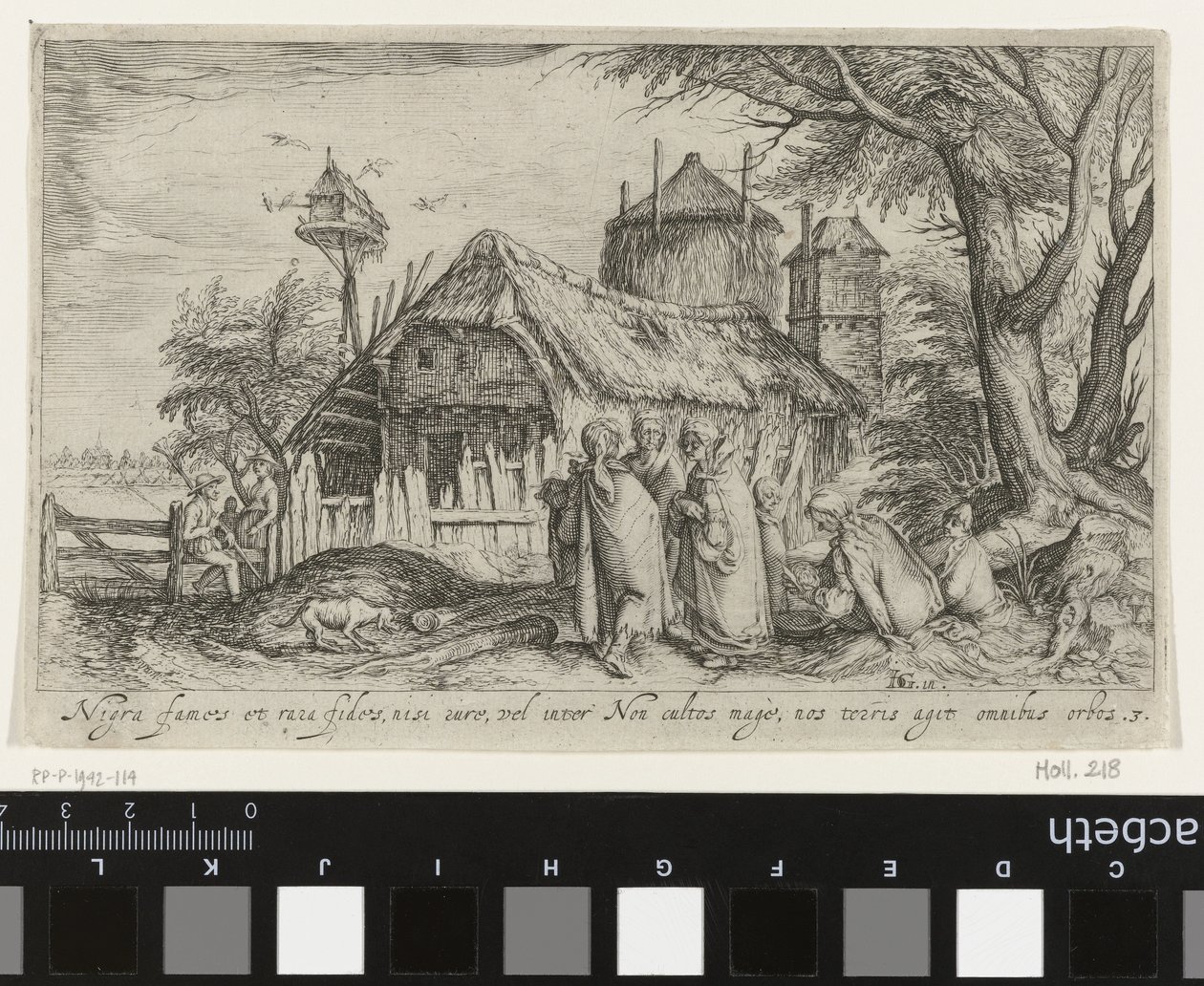 Landskap med romfolk på gården Landskap (serietittel) av Jacob de Gheyn (II)