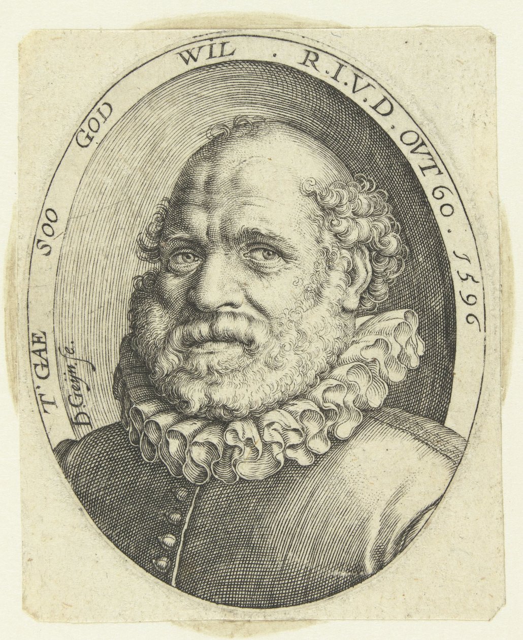 Portrett Rutgaert Jansz. i en alder av 60 av Jacob de Gheyn (II)