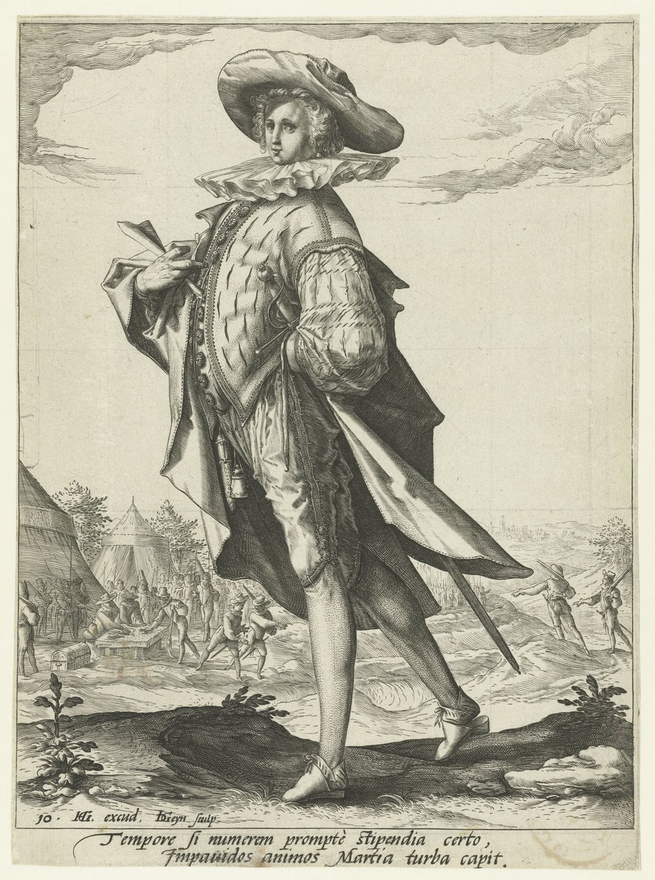 kasserer Offiserer og soldater (serietittel) av Jacob de Gheyn (II)