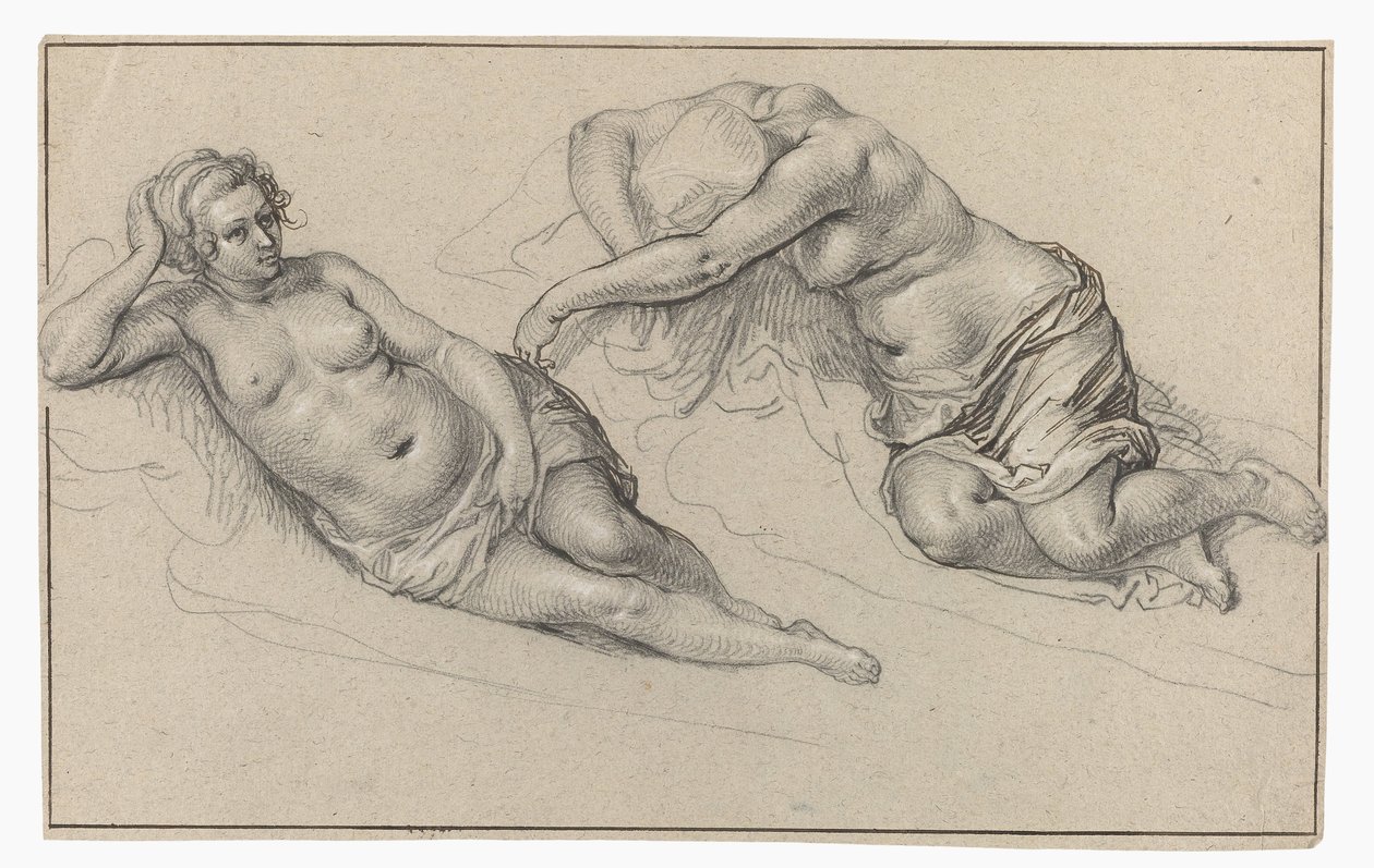 To studier av en naken kvinne av Jacob de Gheyn (II)