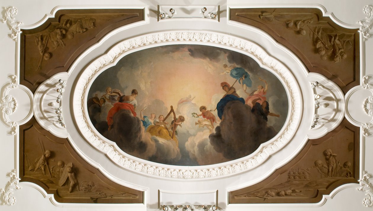 Apollon omgitt av de ni musene av Jacob de Wit