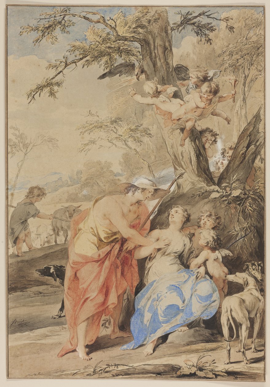 Jupiter og Mnemosyne, 1733 av Jacob de Wit