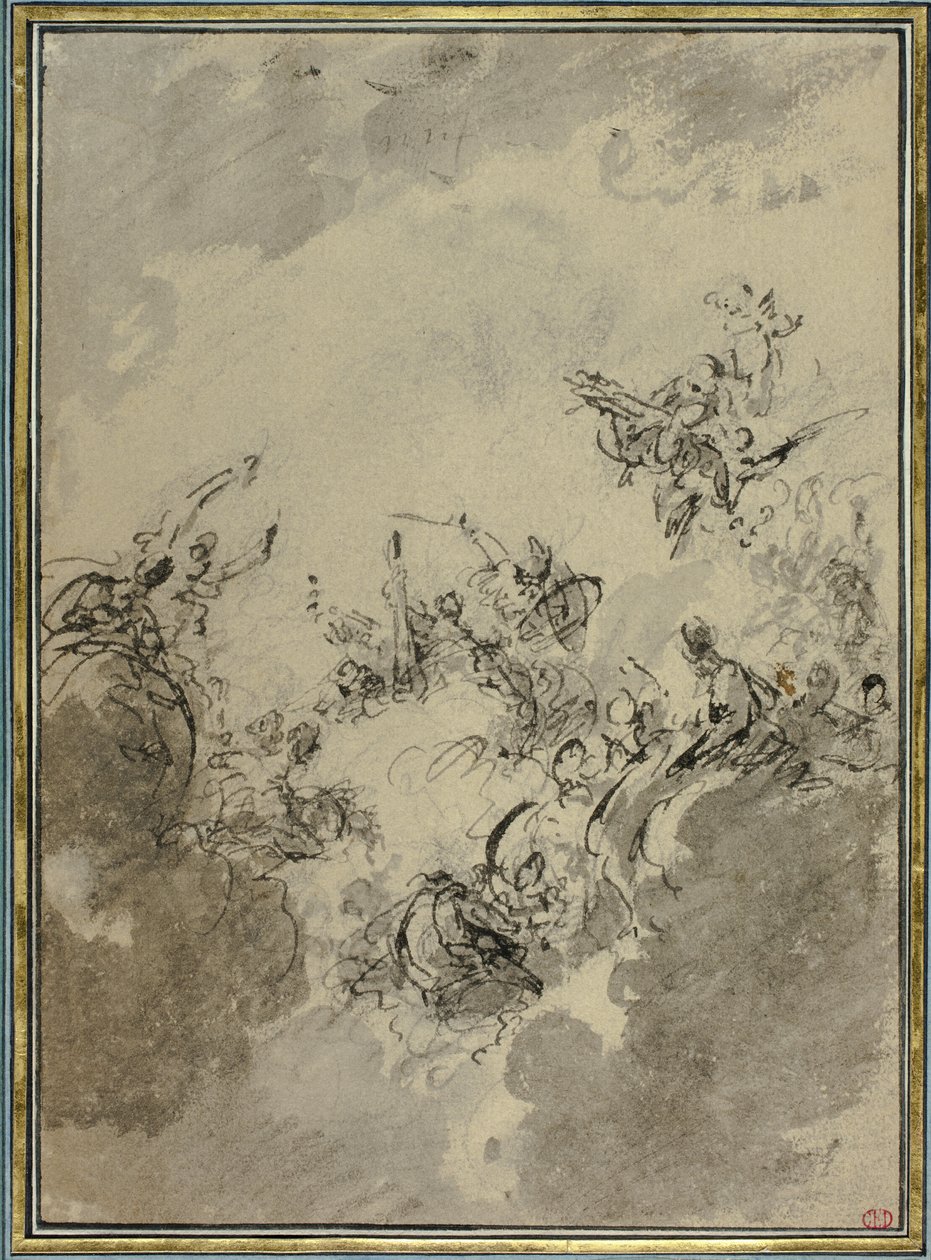 Studie for Apotheosis of Hercules av Jacob de Wit