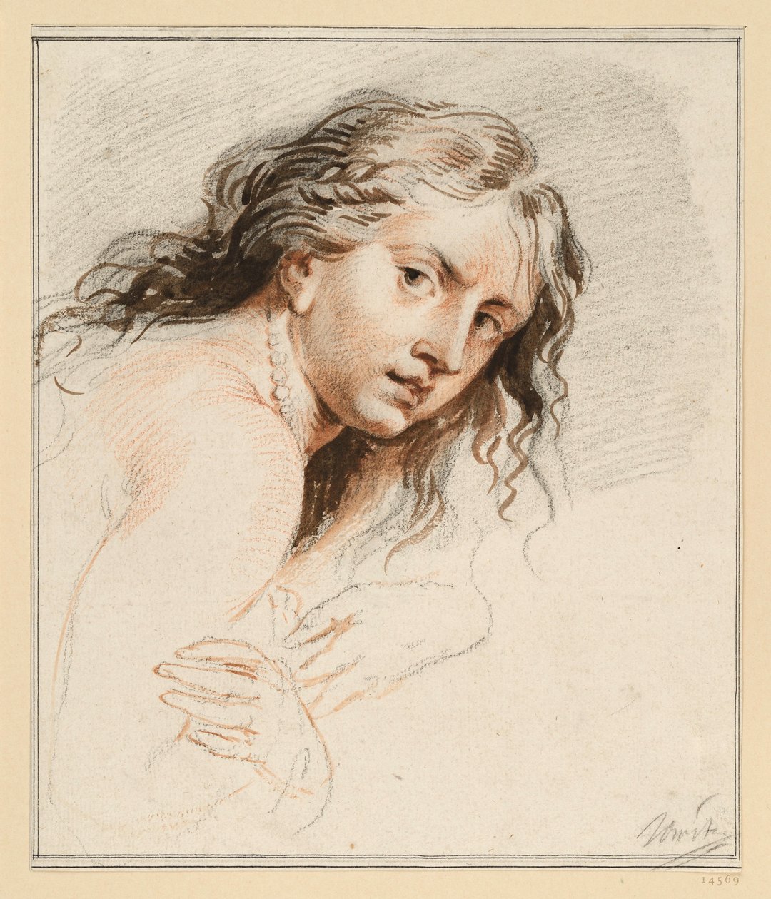 Delstudie til en Susanna, hode og hender av Jacob de Wit