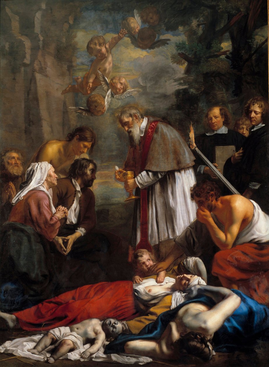 Saint Macaire fra Ghent redder skadedyr Saint Macaire er en armensk munk fra det 11. århundre. Maleri av Jacob II van Oost (1637-1713) 1673 søn. 3,5x2,57 m av Jacob the Younger Van Oost