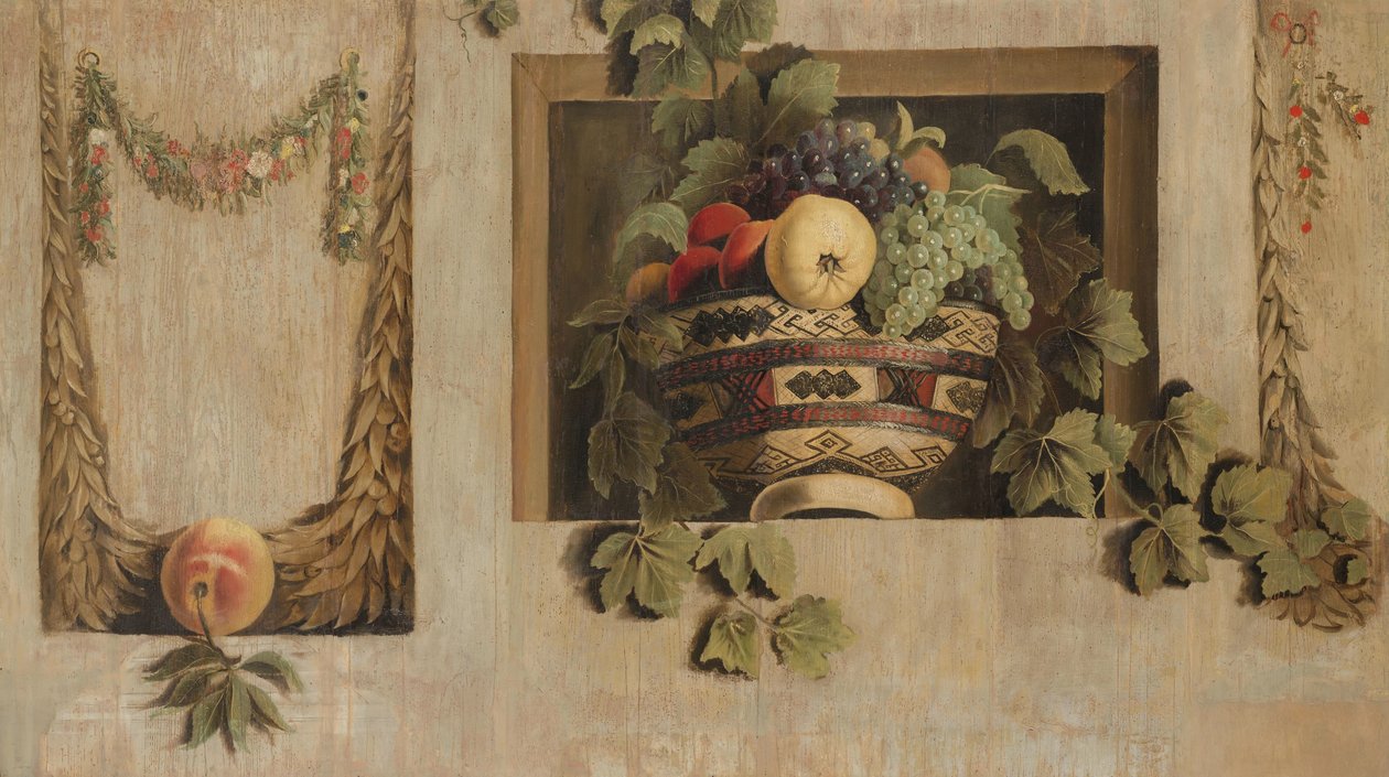 Stilleben med frukt- og blomsterkranser av Jacob van Campen