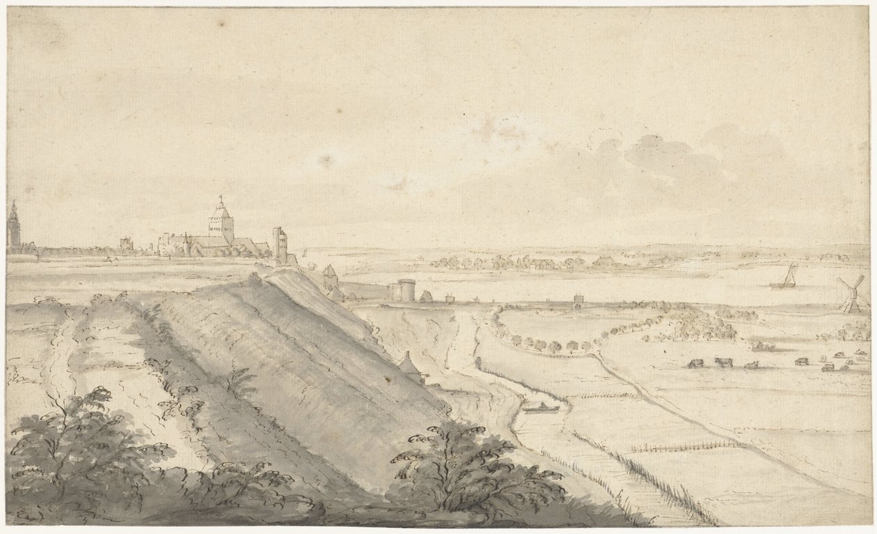 Utsikt over Nijmegen av Jacob van Eynden (I)