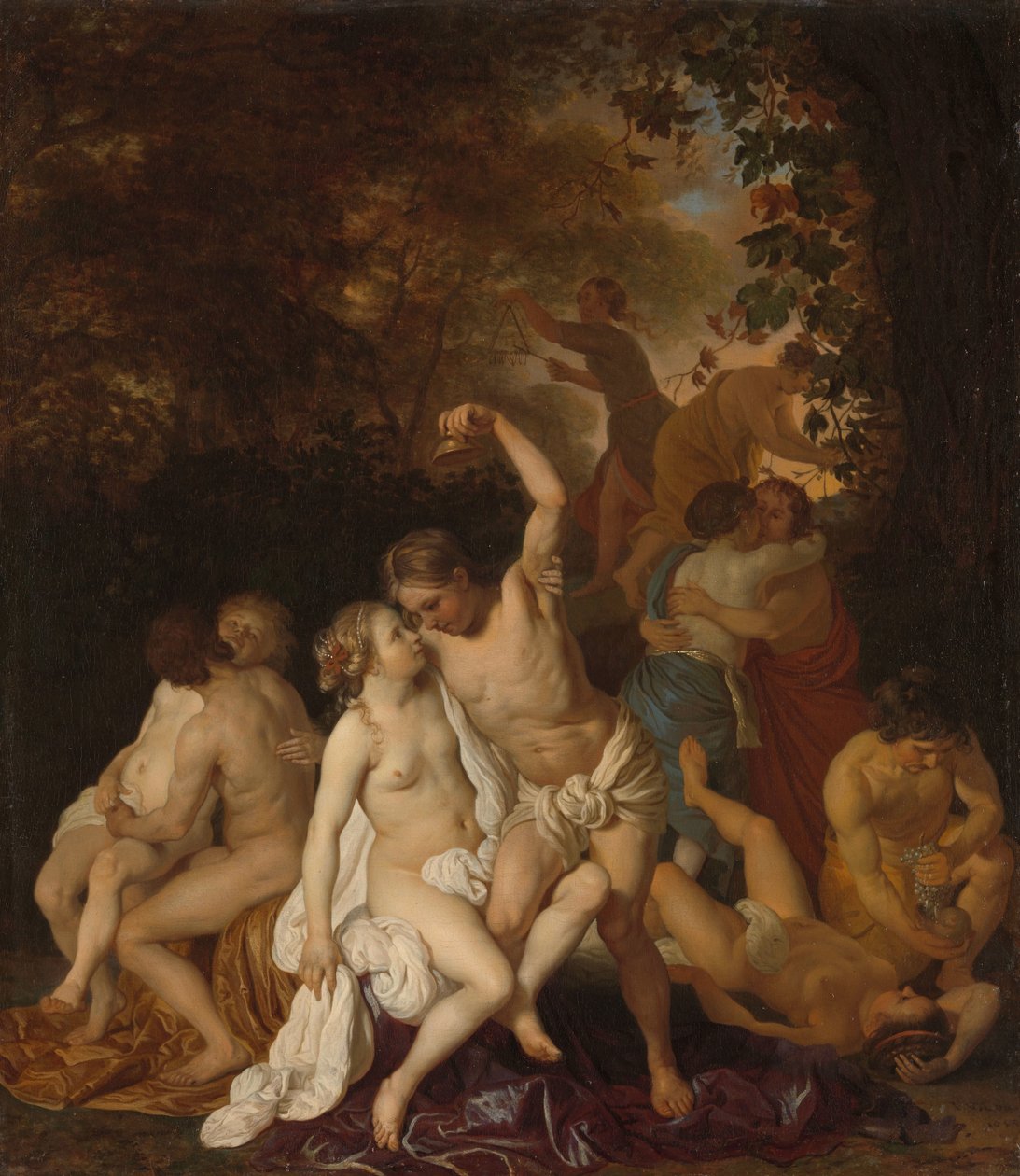 Scene med Bacchantes av Jacob van Loo