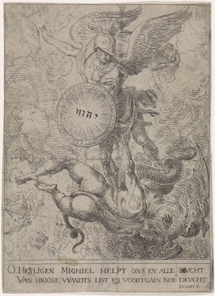 Saint Michael vokter himmelens porter av Jacob van Oost (I)