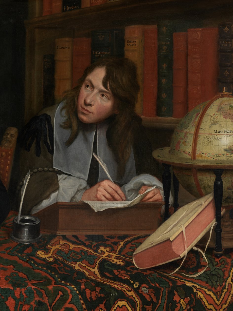 Detalj av portrett av en teolog med sekretæren hans av Jacob van Oost