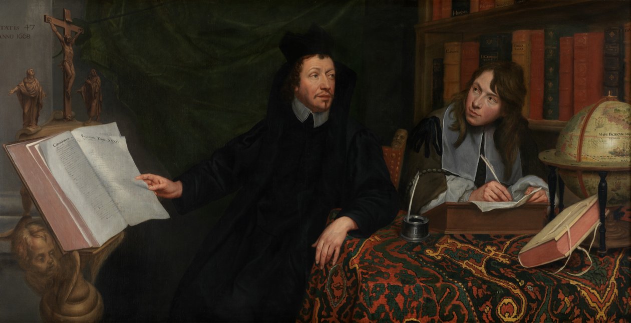 Portrett av en teolog med sin sekretær av Jacob van Oost