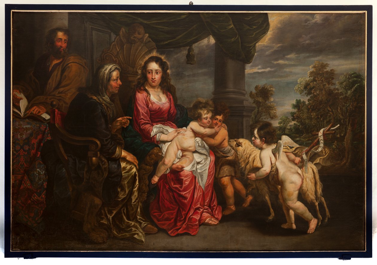Den hellige familie med døperen Johannes og Josef, J. Van Oost. Slutten av 1600-tallet (maleri) av Jacob van Oost