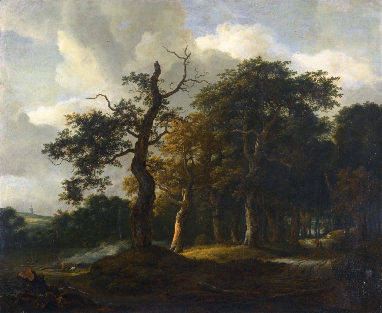 En vei gjennom en eikeskog av Jacob van Ruisdael