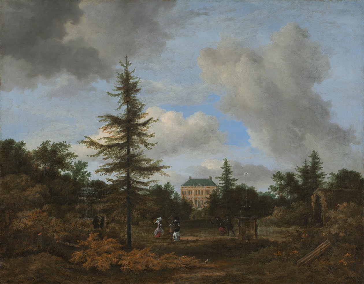 Landsted i en park, ca. 1675. av Jacob van Ruisdael