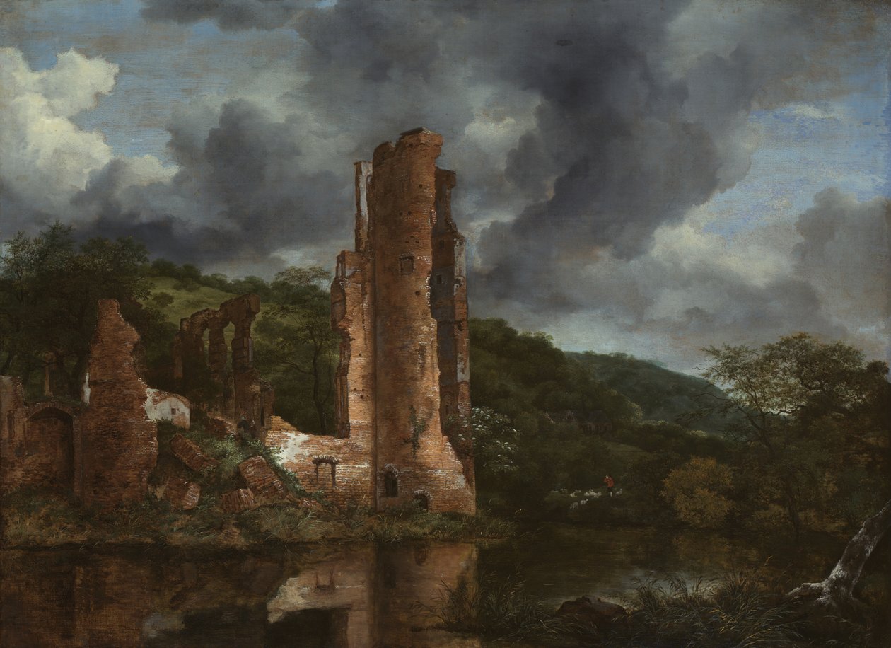 Landskap med ruinene av slottet Egmond, 165055. av Jacob van Ruisdael