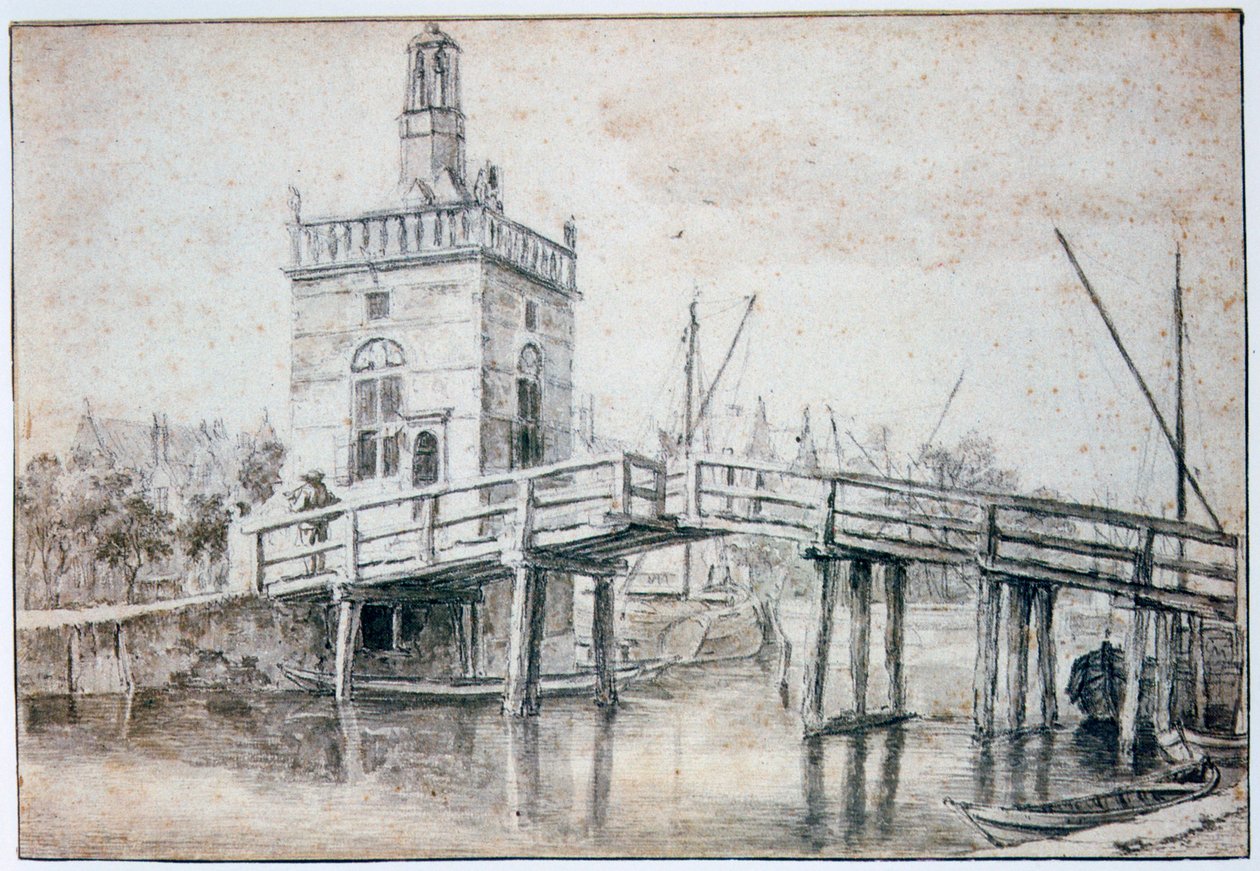 Broen i Alkmaar, c1648-1682 av Jacob van Ruisdael