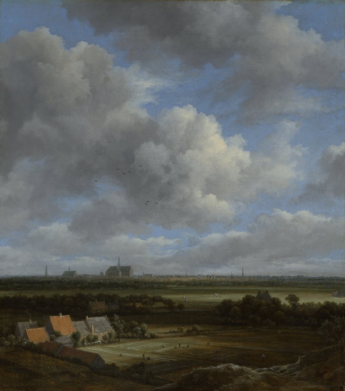 Utsikt over Haarlem fra nordvest med blekefeltene i forgrunnen, ca. 1650-82 av Jacob van Ruisdael