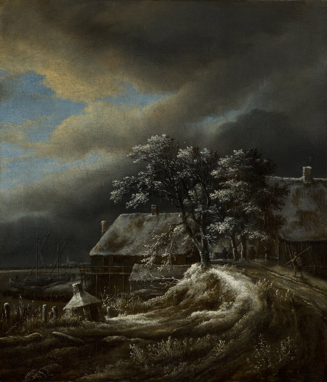 Vinterlandskap med en havn av Jacob van Ruisdael