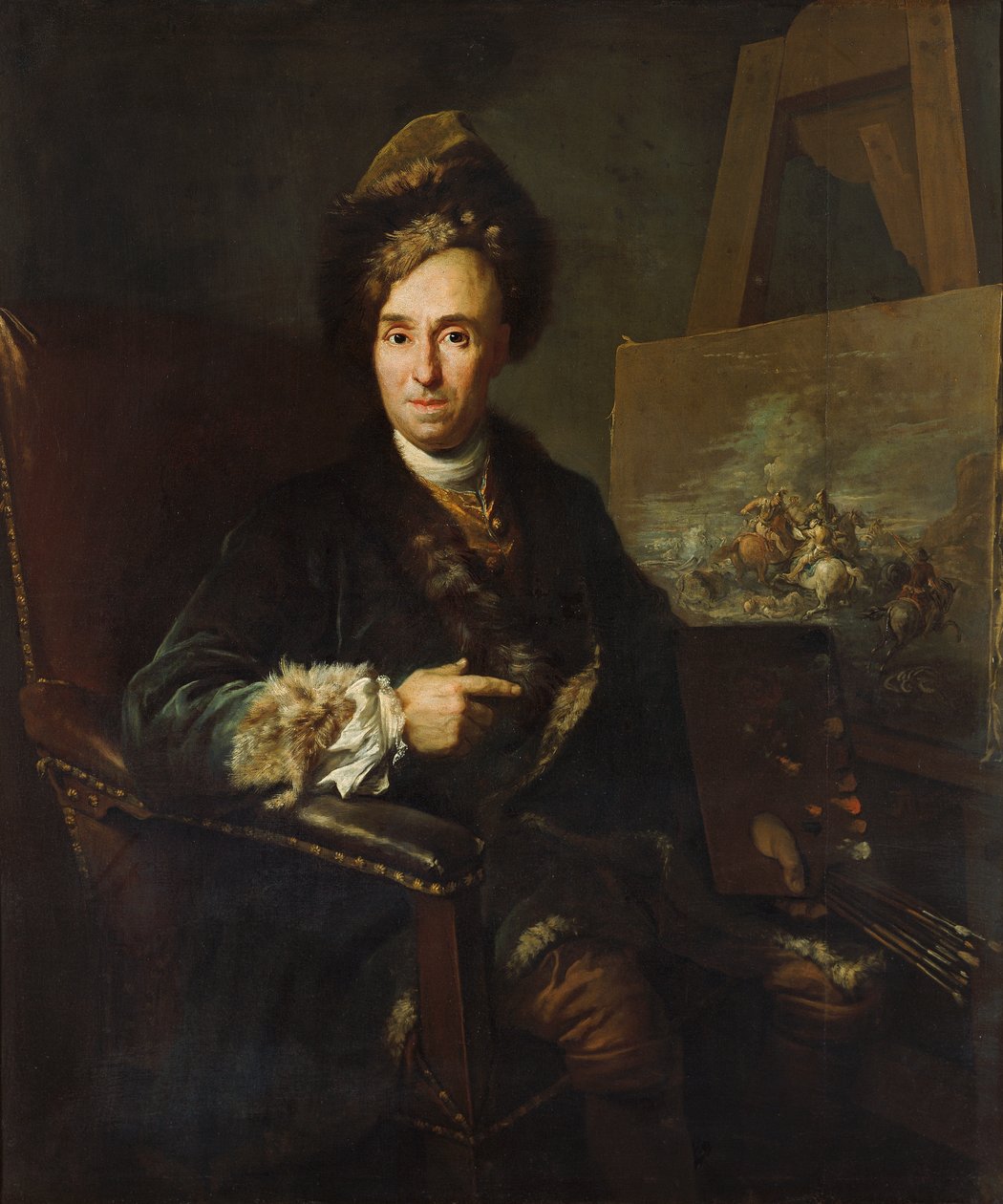 Slagmaleren Ignace-Jacques Parrocel av Jacob van Schuppen