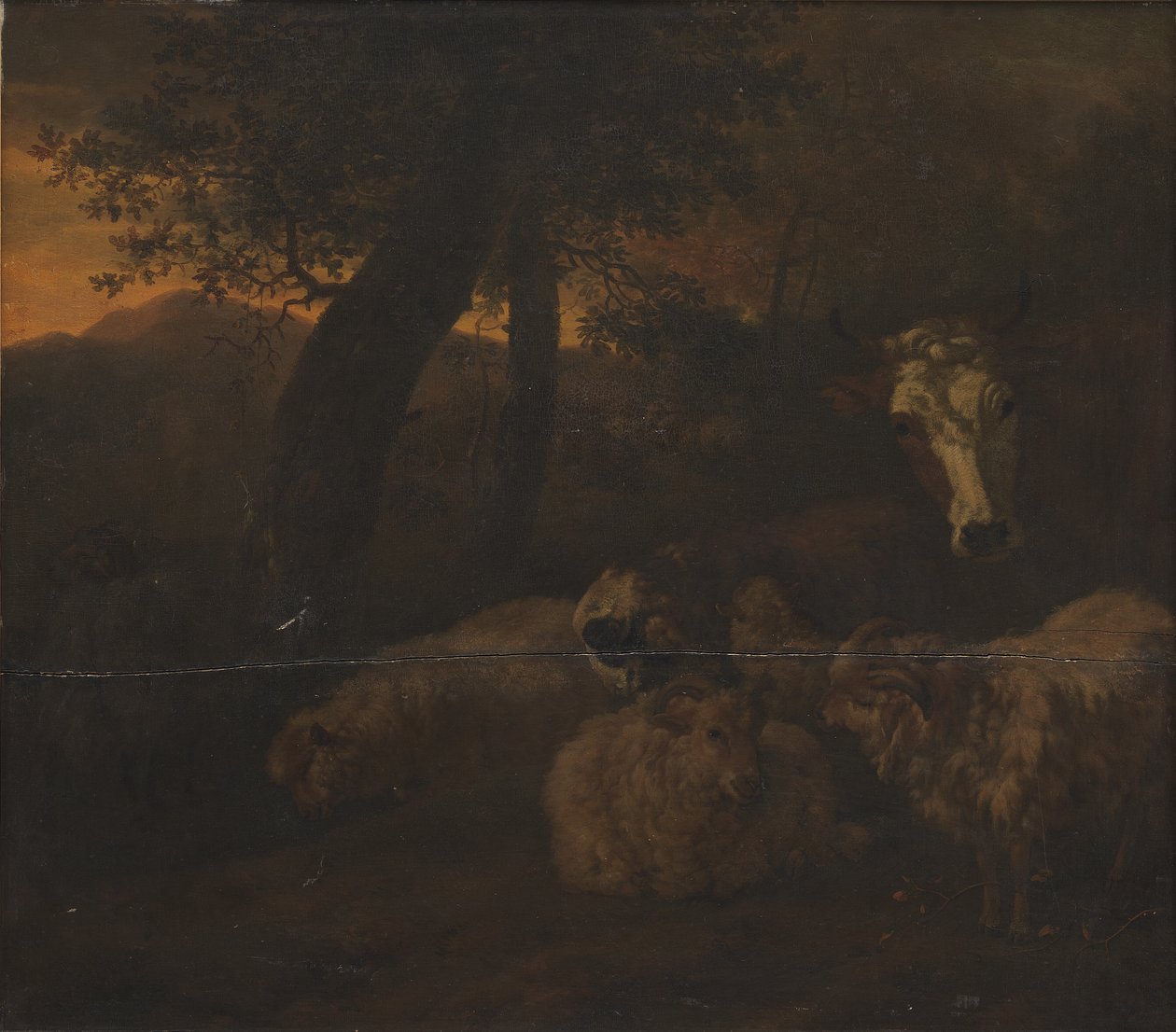 Saueflokk i en skog av Jacob van der Does d.Æ.