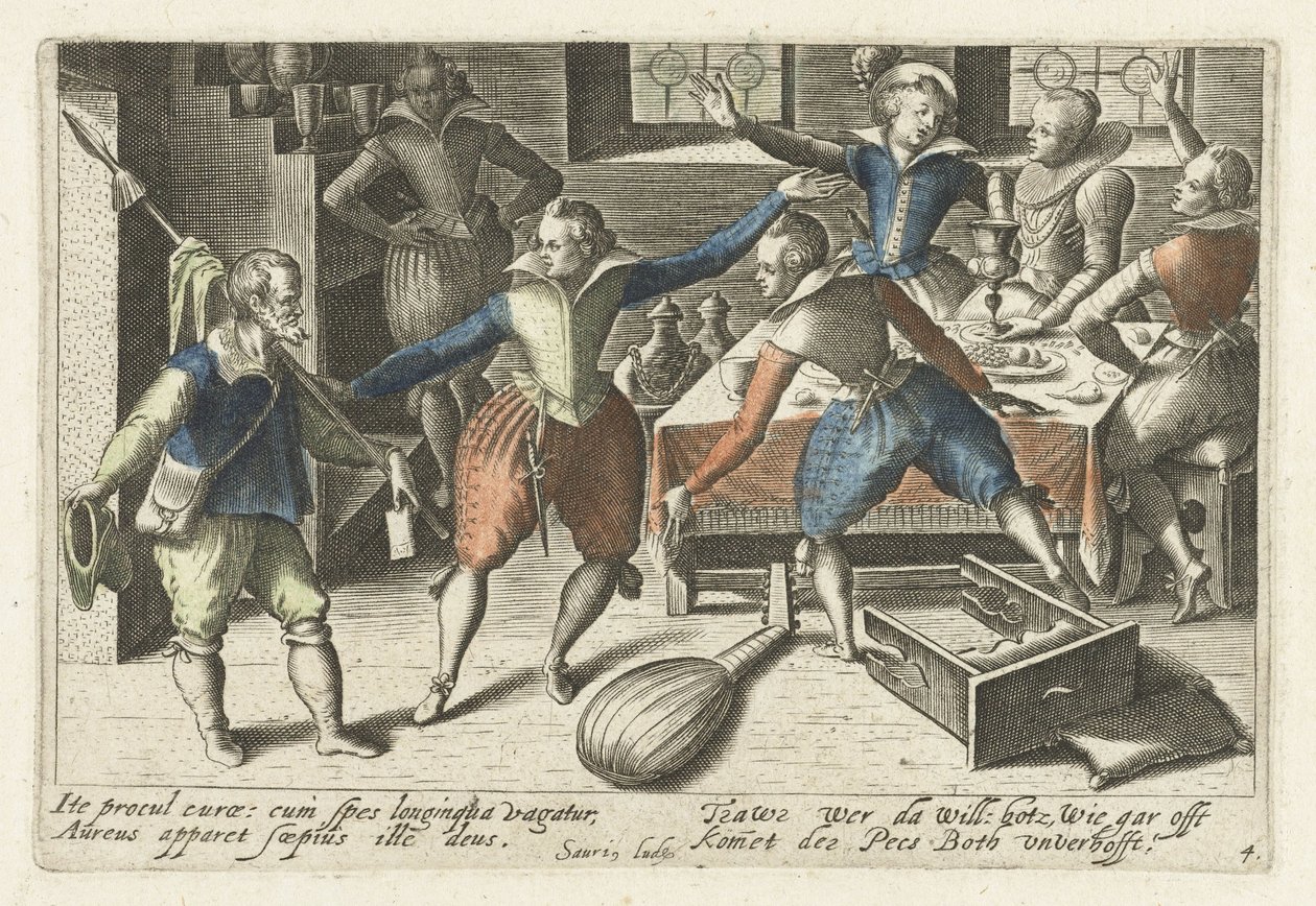 Studentenfeest En forkjemper for ikonografiske vitser blant studenter (...) (serietittel) av Jacob van der Heyden