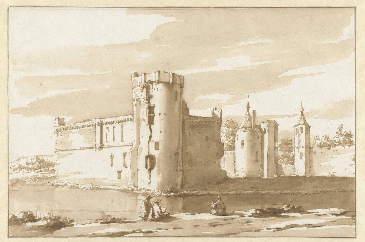 Utsikt over slottet St. Aldegonde i West-Souburg av Jacob van der Ulft (attributed to)