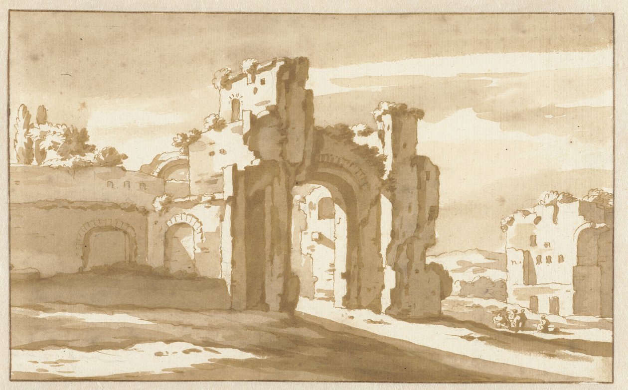 Ruin av en byport av Jacob van der Ulft