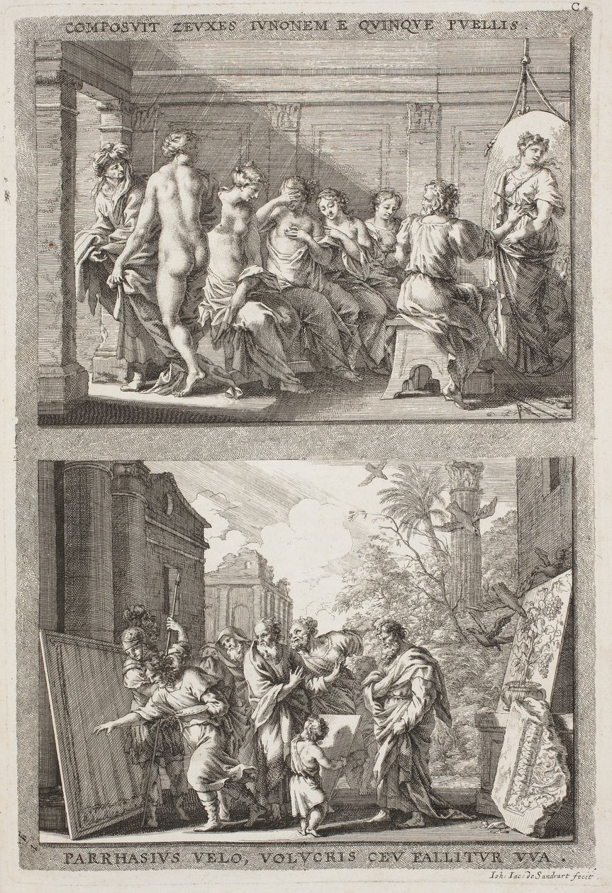 Zeuxis og Parrhassius av Jacob von Sandrart