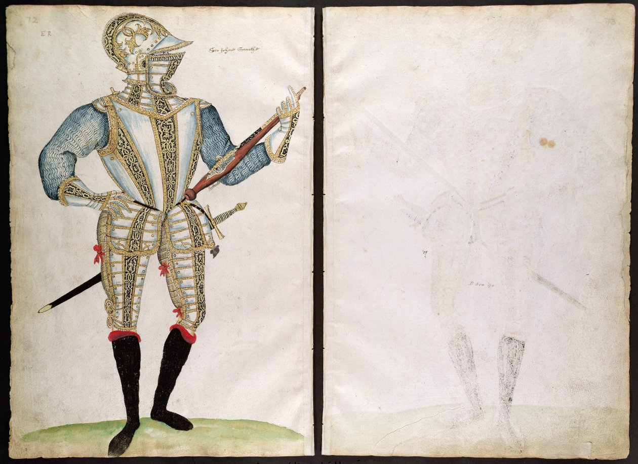 Suit of Armor for Sir John Smith, fra An Elizabethan Armourers Album av Jacobe Halder