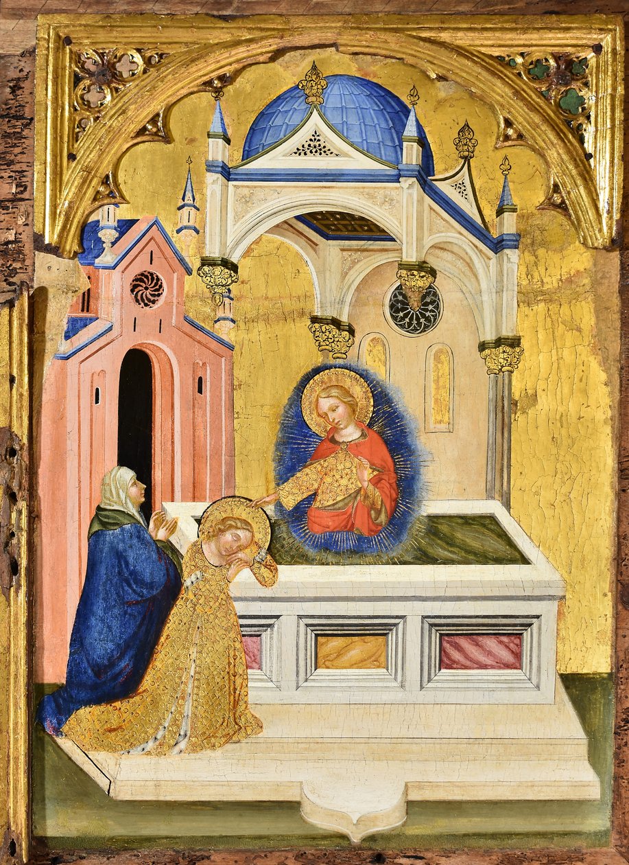 Lucia ber ved graven til den hellige Agatha, ca. 1410. av Jacobello del Fiore.