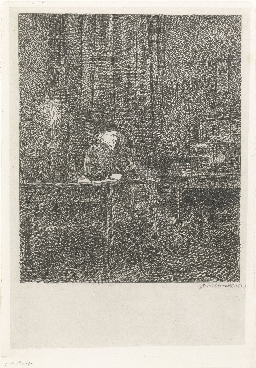 Portrett av David Pèrre Giottino Humbert de Superville av Jacobus Ludovicus Cornet