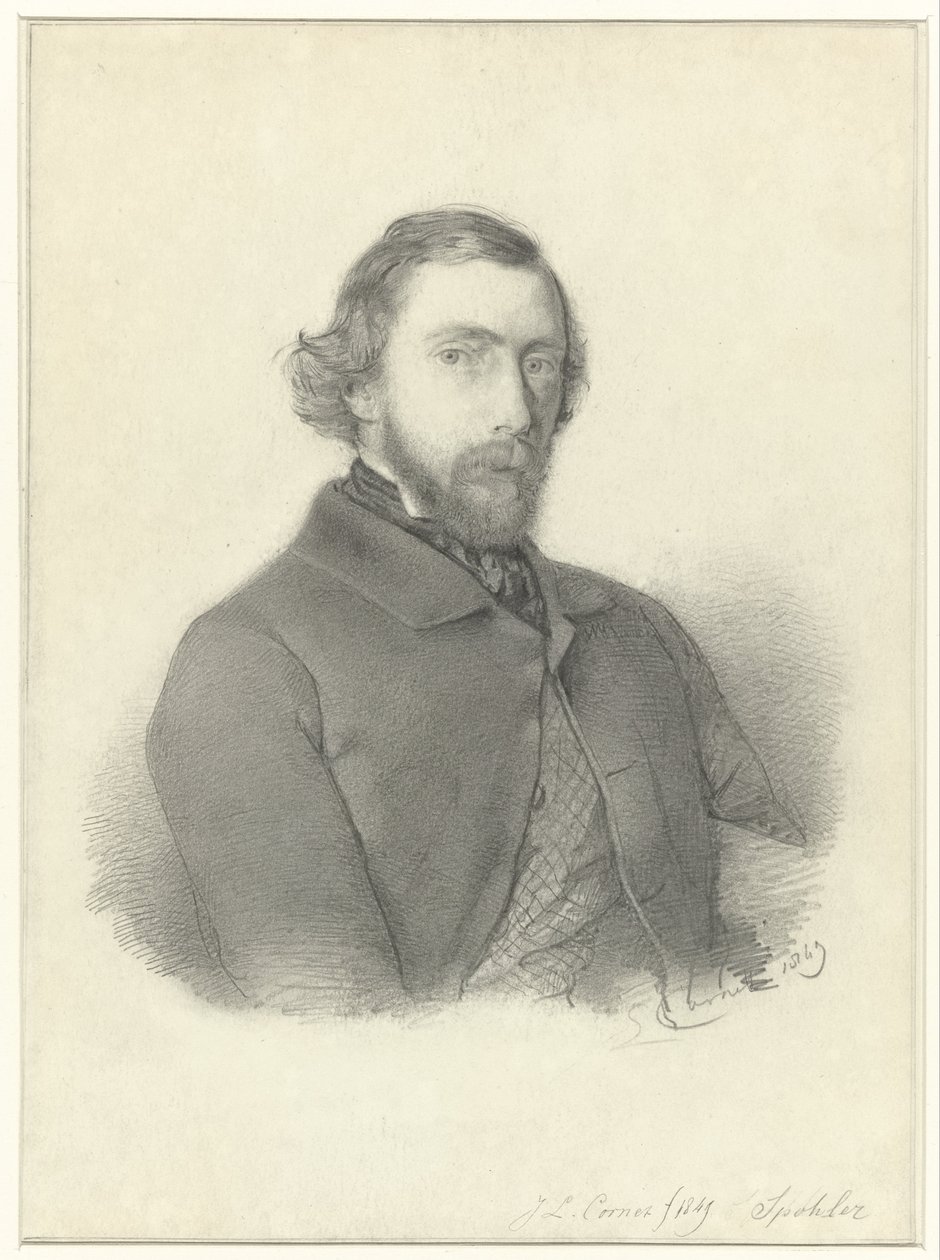 Portrett av maleren Jan Jacob Spöhler av Jacobus Ludovicus Cornet av Jacobus Ludovicus Cornet