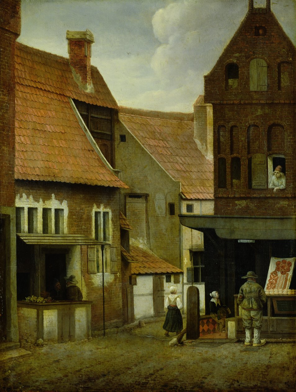 Gatescene av Jacobus Vrel or Frel