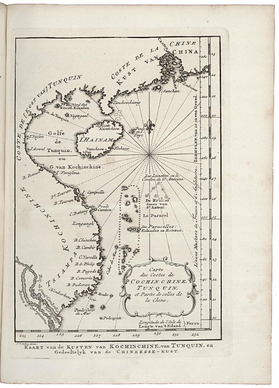Kart over kysten av Tonquin og Cochinchina av Jacobus van der Schley