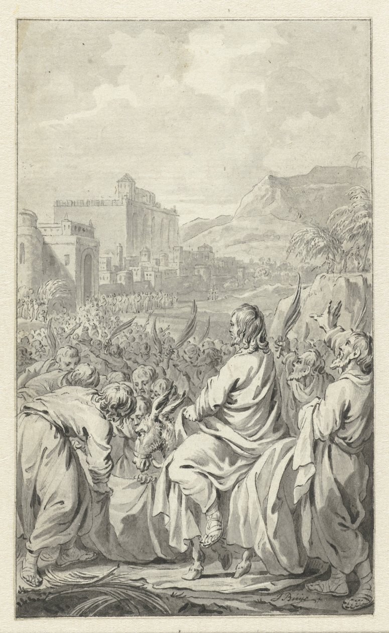 Inntoget i Jerusalem av Jacobus Buys