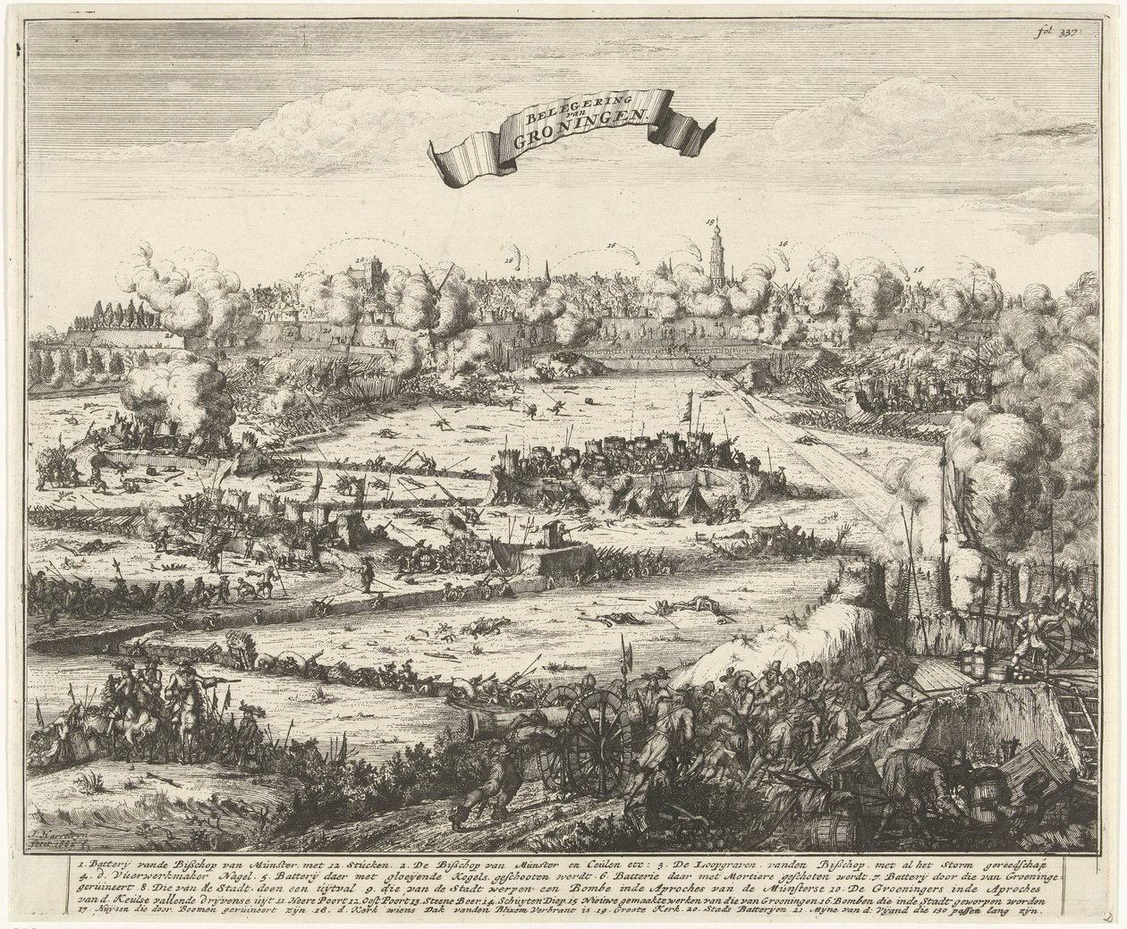 Beleiring av Groningen, 1672 Beleiring av Groningen (tittel på objekt) av Jacobus Harrewijn