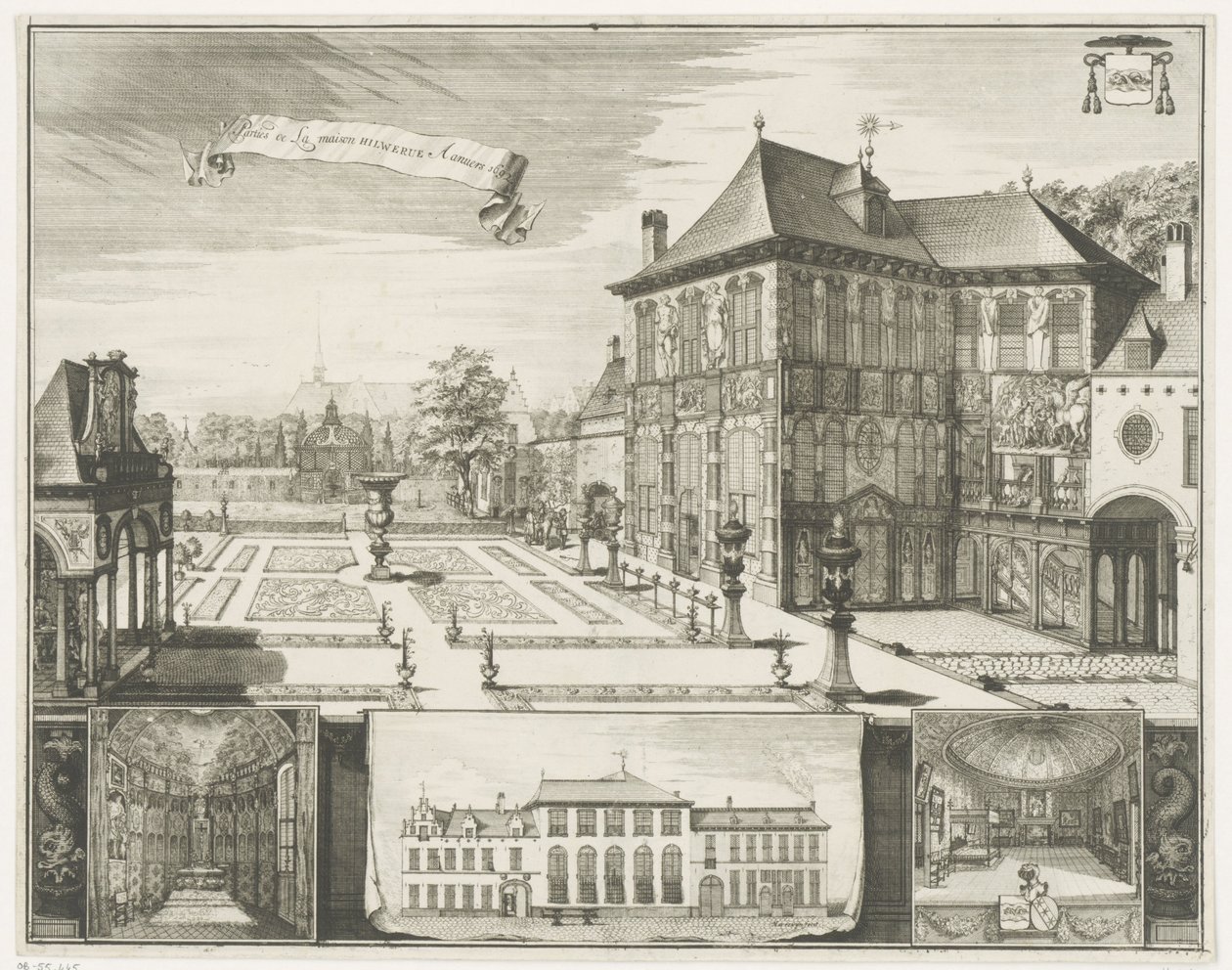 Utsikt over Rubens-huset i Antwerpen Utsikt over Hilwerue-huset i Antwerpen Parties de la maison Hilwerue Aanvers 1692 (tittel på objekt) av Jacobus Harrewijn