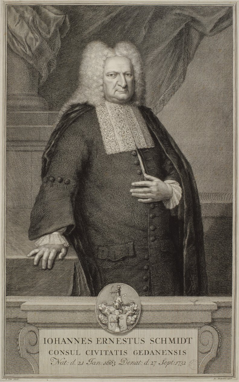Johann Ernst Schmidt, ca. 1732 av Jacobus Houbracken