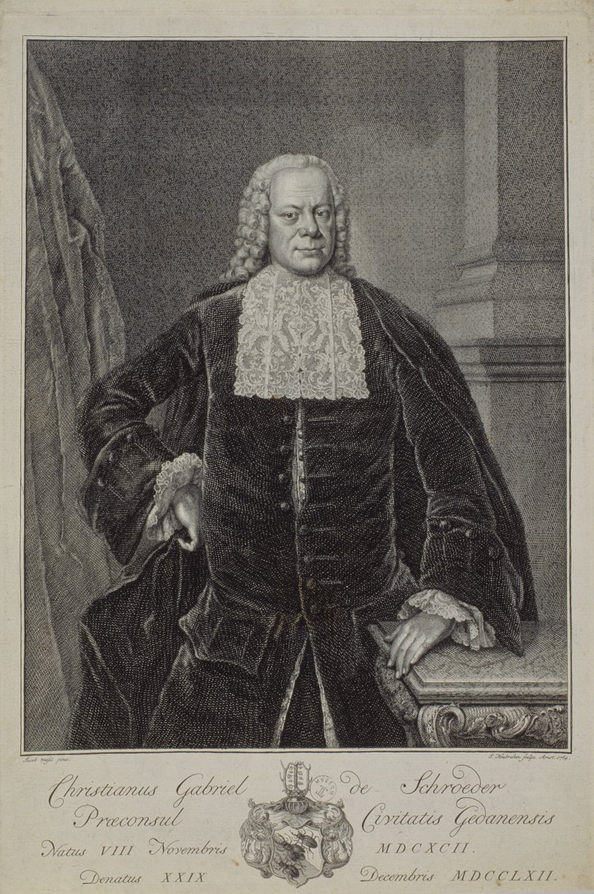 Christian Gabriel Schroder, 1764 av Jacobus Houbraken