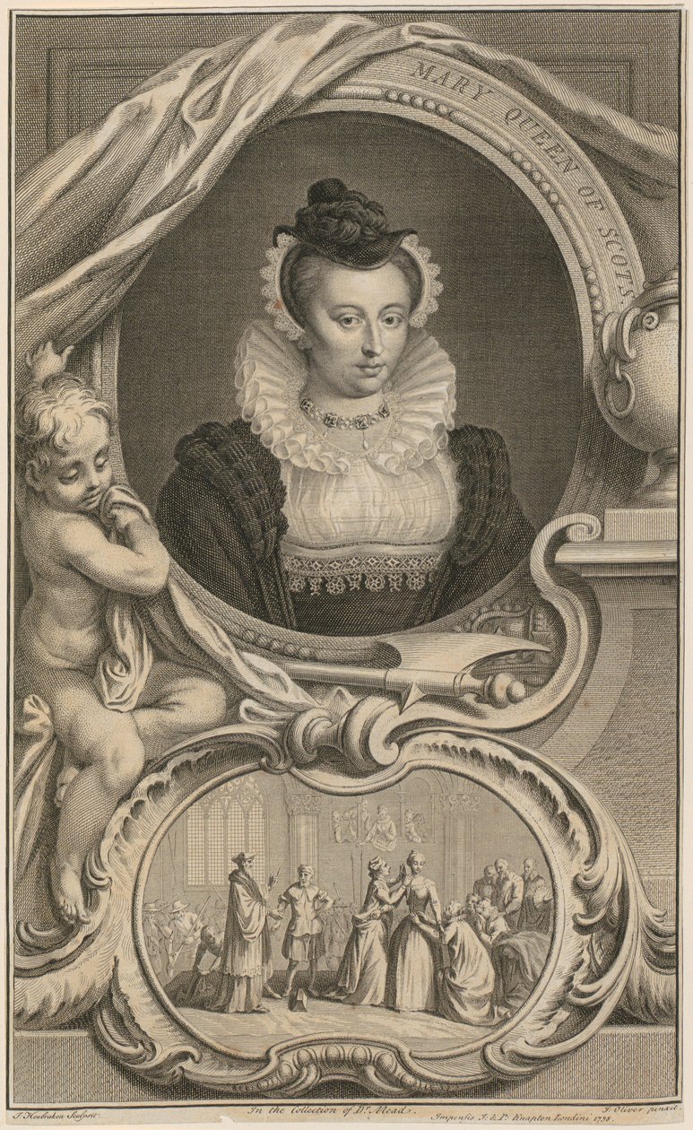 Portrett av dronning Maria av Skottland av Jacobus Houbraken
