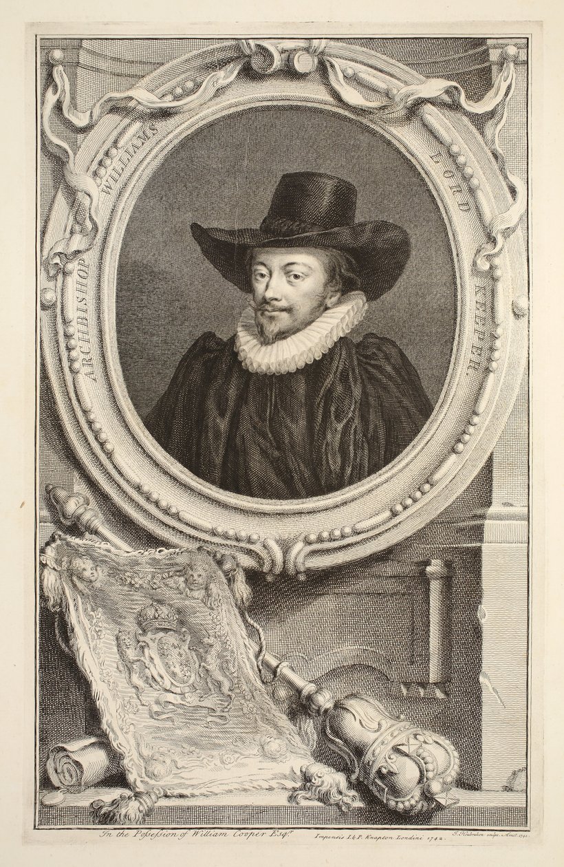 Portrett av erkebiskop Williams, Lord Keeper of the Seal, illustrasjon fra 