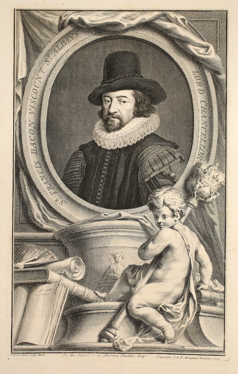 Portrett av Francis Bacon, Viscount of St Albans, illustrasjon fra 