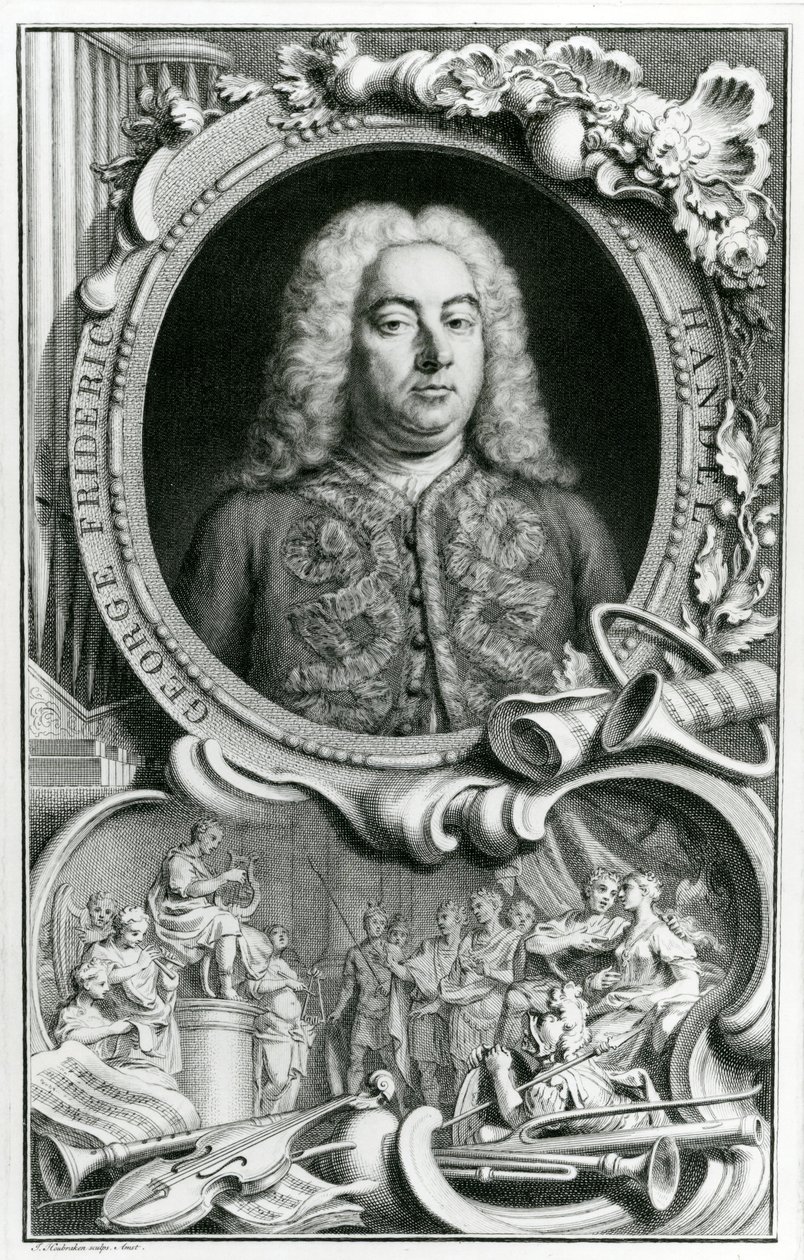Portrett av George Frederick Handel, 1768 av Jacobus Houbraken