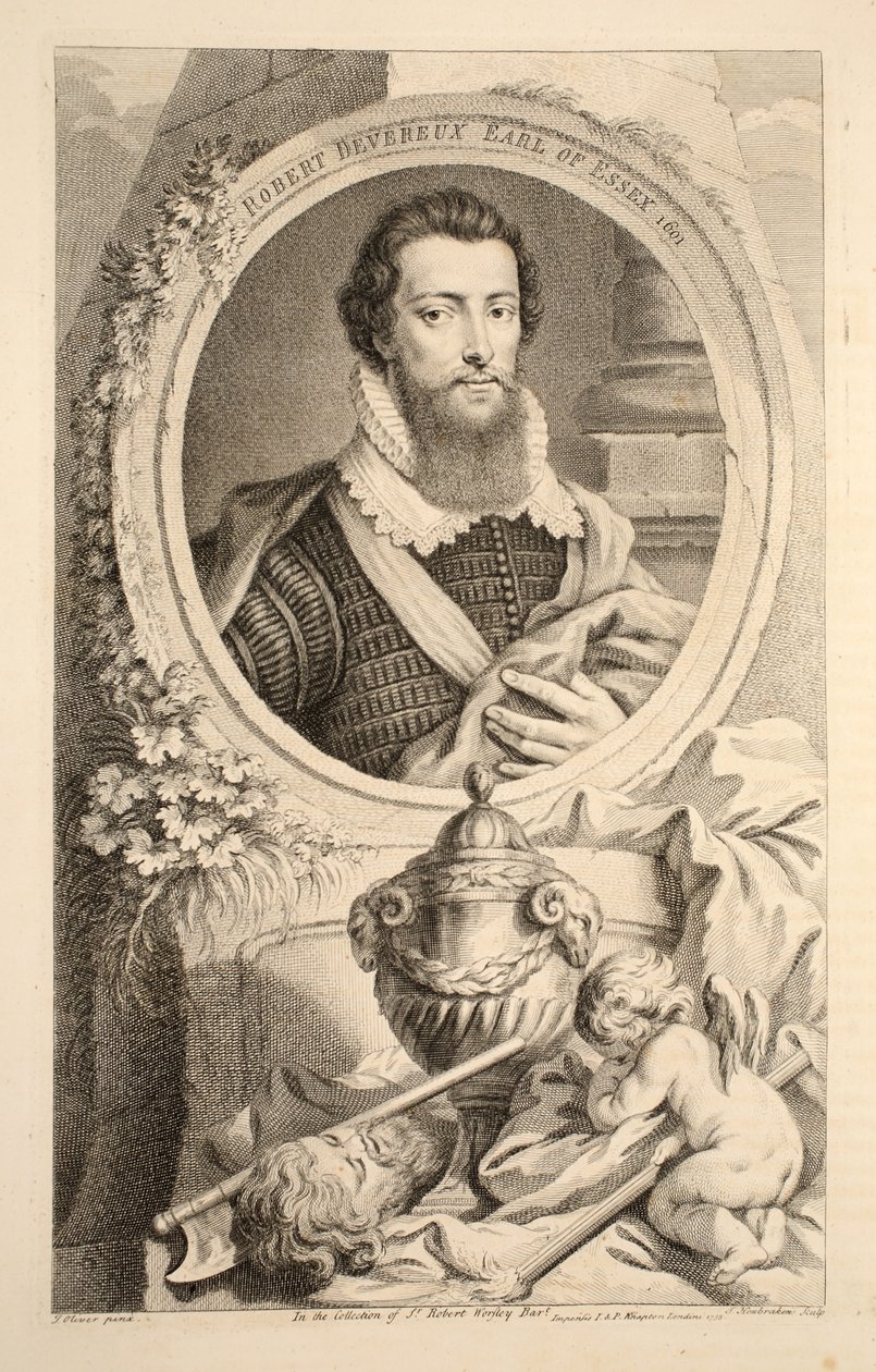 Portrett av Robert Devereux, jarl av Essex, 1601, illustrasjon fra 