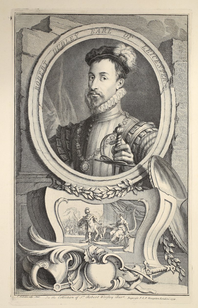 Portrett av Robert Dudley, jarl av Leicester, illustrasjon fra 