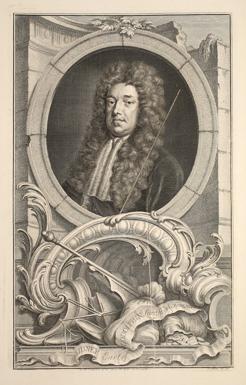 Portrett av Sidney, jarl av Godolphin, illustrasjon fra 