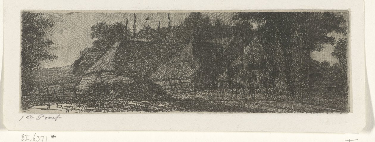 Landskap med tre gårder av Jacobus Ludovicus Cornet