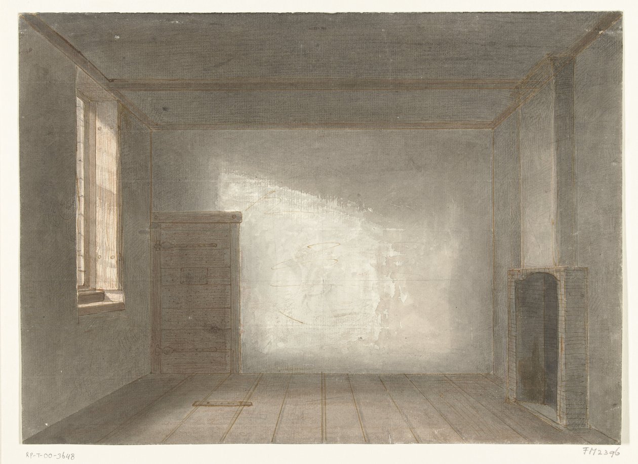 Rommet til Cornelis de Witt i fengselet The Gevangenpoort, Haag, 1844 av Jacobus Ludovicus Cornet